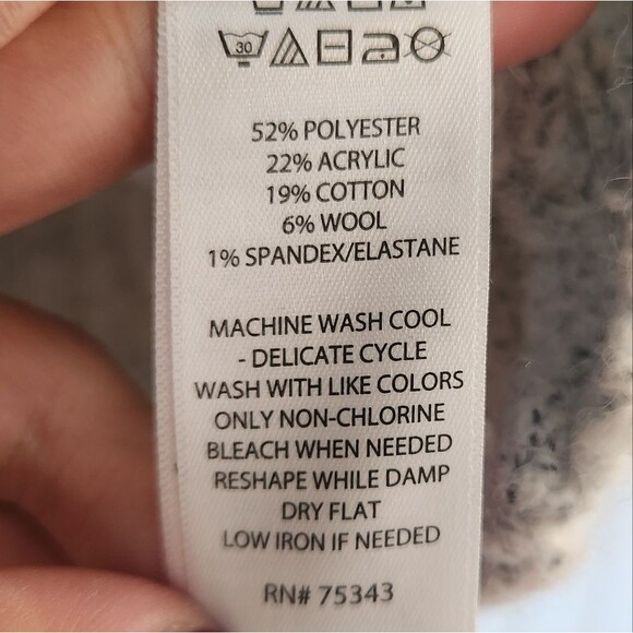 WILLIAM RAST Gray Wool Blend V-Neck Button Front Cardigan size Small - Picture 7 of 7